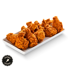 Alitas kronch (10 uds) + papas y bebida