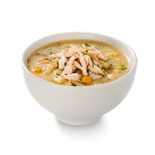 Sopa de pollo y una p