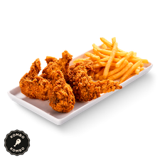 Alitas kronch (5 uds) + papas y bebida