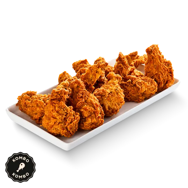 Alitas kronch (10 uds) + papas y bebida