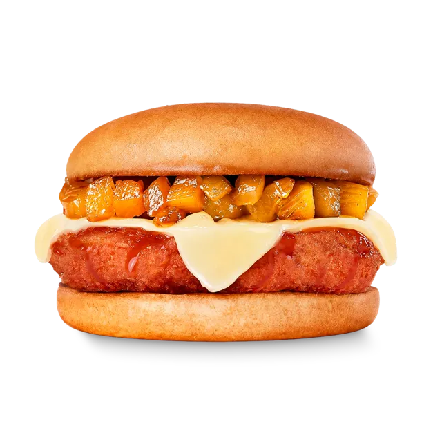 Hamburguesa de filete relleno con piña