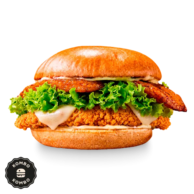 Hamburguesa kronch con queso + papas y bebida