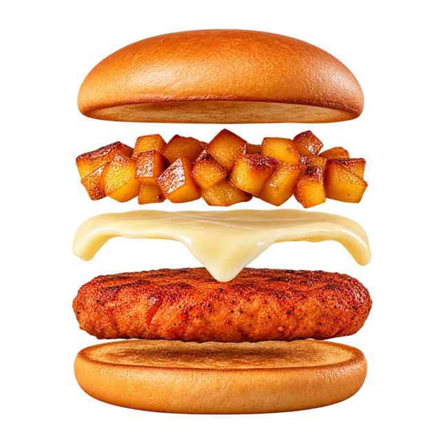 Hamburguesa de filete relleno con piña