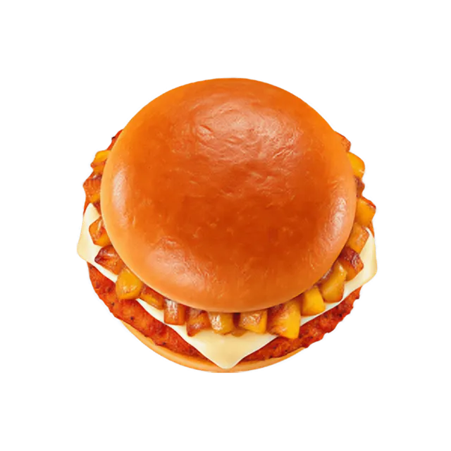 Hamburguesa de filete relleno con piña